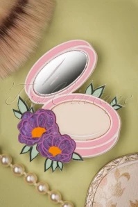 Compact Brooch In Cream