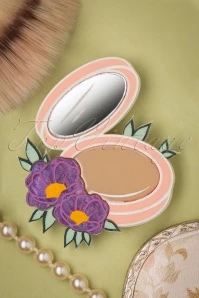 Compact Brooch In Tan