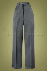 50s Girl Boss Trousers In Grey