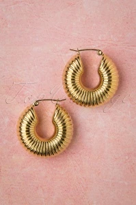 Caterpillar Hoop Earrings In Gold