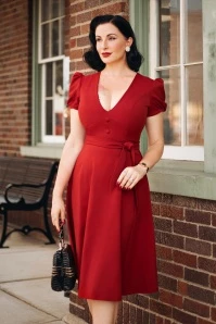 The Mary Grace A-Line Dress In Red