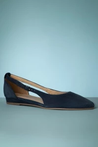 Tamaris 50s Josie Suede Flats In Navy