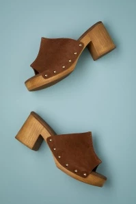 Tamaris 70s Virginia Suede Clogs In Cognac 4 Tamaris 70s Virginia Suede Clogs In Cognac - Image 2