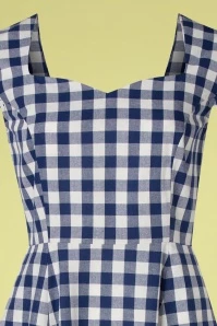 Row Boat Date Check Swing Dress In Blue And White 5 Row Boat Date Check Swing Dress In Blue And White - Image 3