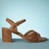Donna Block Heel Sandals In Cognac 2 Donna Block Heel Sandals In Cognac -King Louie Shop 235774 Poti Pati 46748 Sandal Heels Cognac Brown 230131 507W category