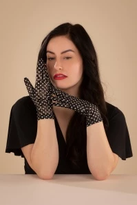 Polkadot Lace Gloves In Black 3 Polkadot Lace Gloves In Black