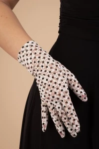 Polkadot Lace Gloves In Ivory 4 Polkadot Lace Gloves In Ivory - Image 2