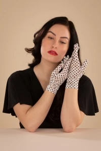 Polkadot Lace Gloves In Ivory 5 Polkadot Lace Gloves In Ivory - Image 3