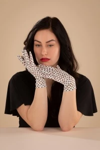 Polkadot Lace Gloves In Ivory 3 Polkadot Lace Gloves In Ivory
