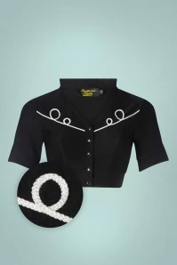 Cantarito Button Front Bolero In Black 5 Cantarito Button Front Bolero In Black - Image 3