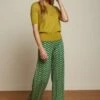 King Louie Border Palazzo Brazza Pants In Jasper Green -King Louie Shop 236604 King Louie 44742 Border Palazzo Brazza Pants Green 20230206 020L category