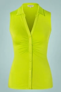 Nadia Sleeveless Shirt In Acid Green