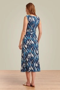 Zoe Zebra Maxi Dress In Blue 4 Zoe Zebra Maxi Dress In Blue - Image 2