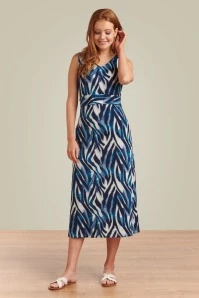 Zoe Zebra Maxi Dress In Blue 3 Zoe Zebra Maxi Dress In Blue
