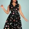 Caterina Sleeveless Cats Forever Swing Dress In Black -King Louie Shop 237081 Collectif 46375 Caterina Sleeveless Cats Dress Black 20230222 020LW category