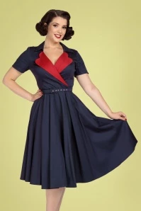 Marol Swing Dress In Navy