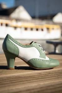 Ava City Strolling Shoe Booties In Feltspar Green And Cream 6 Ava City Strolling Shoe Booties In Feltspar Green And Cream - Image 4