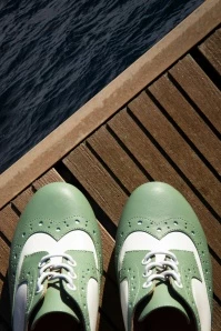 Ava City Strolling Shoe Booties In Feltspar Green And Cream 5 Ava City Strolling Shoe Booties In Feltspar Green And Cream - Image 3