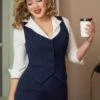 Dianne Waistcoat In Navy -King Louie Shop 238417 Glamour Bunny Business 43715 Gilet Navy Dianne 09272022 507M category