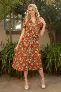 King Louie Rosie Keylime Midi Dress In Spicy Orange