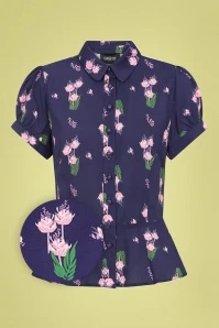 Mary Grace Vintage Potpourri Blouse In Blue 3 Mary Grace Vintage Potpourri Blouse In Blue