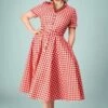 Caterina Gingham Swing Dress In Red -King Louie Shop 239051 Collectif 46421 Caterina Gingham Swing Dress Red 20230314 020LW category