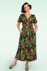 Juliette Jungle Maxi Dress In Black