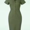 50s Caterina Pencil Dress In Olive Green 1 50s Caterina Pencil Dress In Olive Green -King Louie Shop 239197 collectif 27438 pencil dress green v neck 230315 501W category