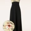 Rinda Floral Maxi Dress In Black -King Louie Shop 239767 Vintage Chic 46775 maxi dress long black yellow flowers 230321 500W1 category