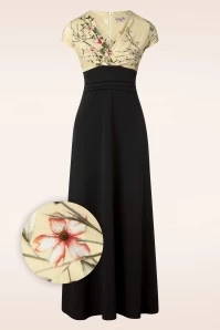 Rinda Floral Maxi Dress In Black