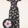 Feline Floral Glitter Maxi Dress In Black -King Louie Shop 239830 Vintage Chic 46784 maxi dress black flowers pink glitters 230321 500Z category