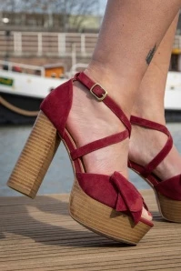 Yvonne Saint Tropez Platform Pumps In Fiery Red 3 Yvonne Saint Tropez Platform Pumps In Fiery Red