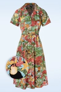 Wild Parrot Swing Dress In Multi 3 Wild Parrot Swing Dress In Multi