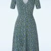 Louche Frankie Bubble Pop Wrap Dress In Multi -King Louie Shop 240363 louche 46232 wrap dress blue green dots 230329 502W category