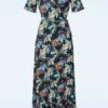 Lenia Floral Maxi Dress In Blue