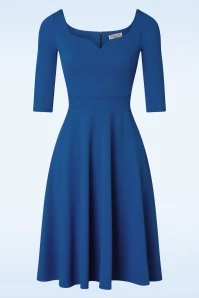 50s Tally Swing Dress In Royal Blue
