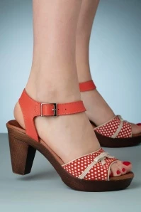 Karina Leather Platform Sandals In Orange