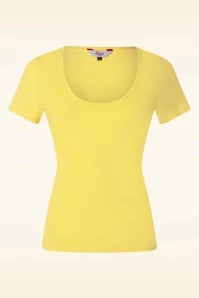 Scoop Swim Top In Yellow 3 Scoop Swim Top In Yellow