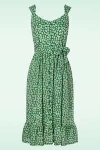Finola Daisies Dress In Green