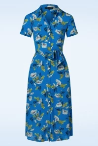 King Louie Olive Cubanelle Midi Dress In Madeira Blue