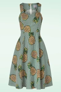 Pineapple Swing Dress In Green