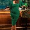 The Eugenie Butterfly Pencil Dress In Green 2 The Eugenie Butterfly Pencil Dress In Green -King Louie Shop 241537 Vintage Diva 45230 Eugenie Butterfly Dress Green 20230414 040M category