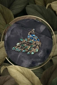Le Peacock Royal Stone Set Crystal Brooch