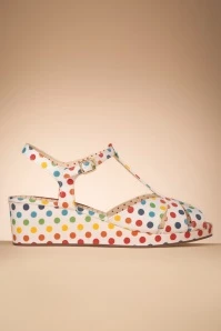 Kira Polkadot Wedge Sandals In White 6 Kira Polkadot Wedge Sandals In White - Image 4