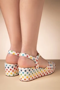 Kira Polkadot Wedge Sandals In White 7 Kira Polkadot Wedge Sandals In White - Image 5