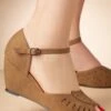 Debbie Wedge Sandals In Tan -King Louie Shop 241789 Bait 41889 Peeptoe Debbie Tan Strap 20230420 403 category