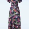 Tropical Bird Maxi Dress In Blue -King Louie Shop 241820 vintage chic 47241 maxi dress blue open back flowers 20230421 0501 category