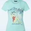 I'm Not Your Angel T-Shirt In Sky Blue -King Louie Shop 241854 Queen Kerosin 46003 Shirt Damen Basic Sky Blue 230426 401 category