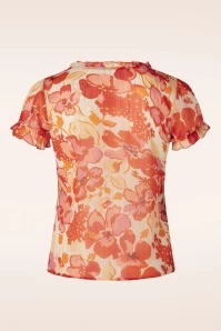 Femmy Floral Blouse In Orange 5 Femmy Floral Blouse In Orange - Image 3