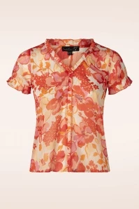 Femmy Floral Blouse In Orange